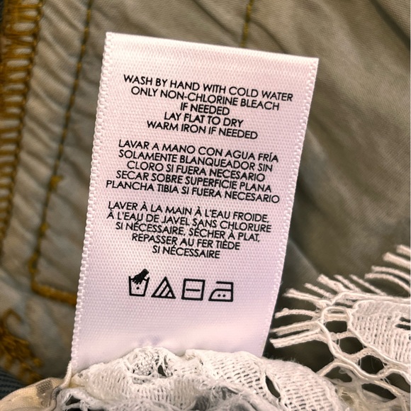 CAbi Dakota Denim Jacket w/ Detachable Lace Hem Small Stretch Jean Jacket - Picture 14 of 16